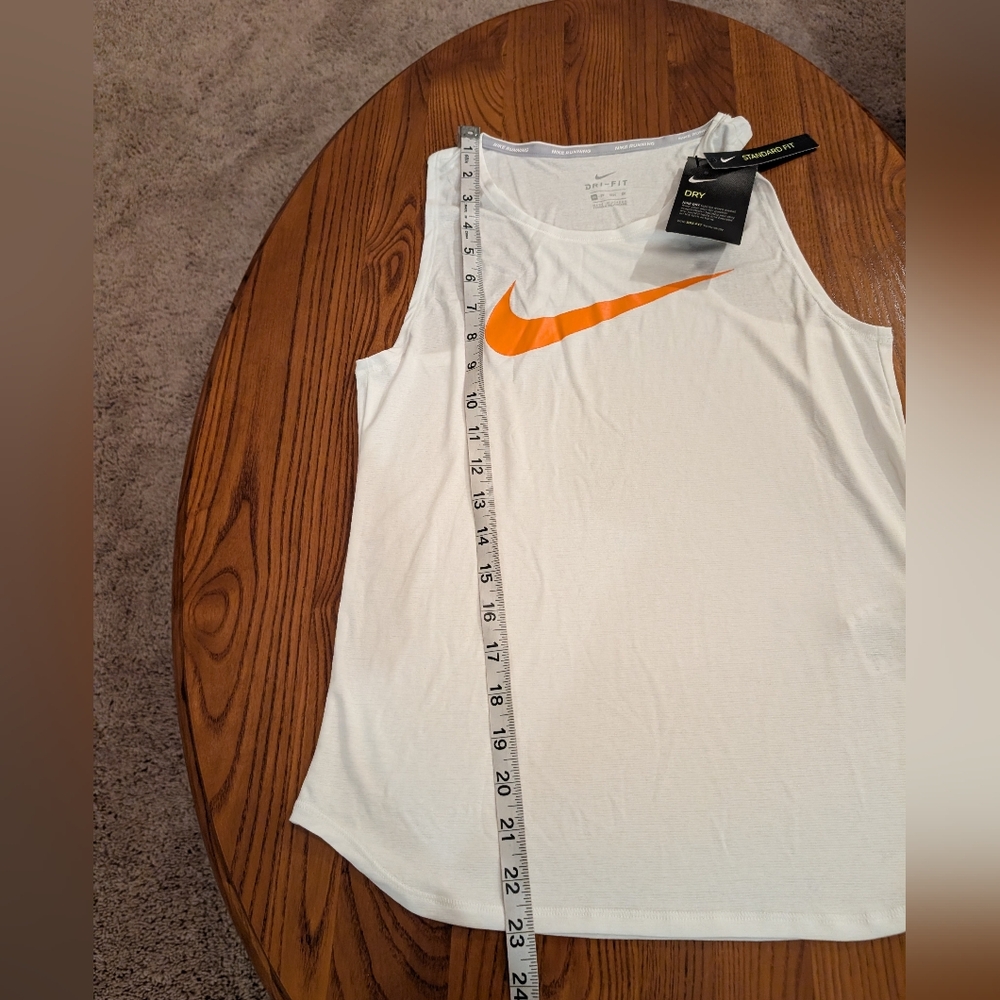 Nike Women's White Tank Top with Orange Logo, Size XS - NEW - Picture 5 of 8